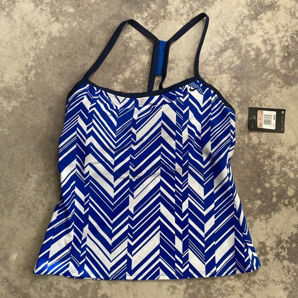 Nike Blue And White ZigZag Pattern Athletic Sleeveless Topâ Women 12 New